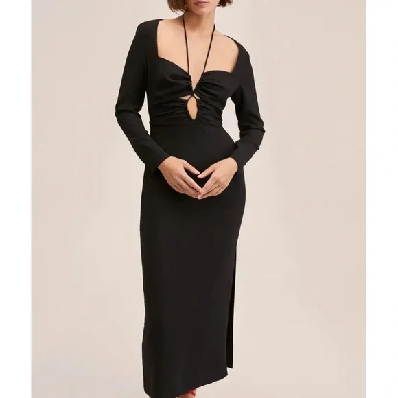 mango black dress long sleeve Mango Sparkle Embellished Long Sleeve Mini Dress In Black - 40% Off